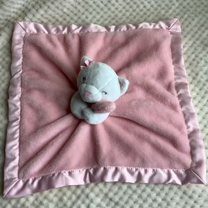 CARTERS White Pink Plush Kitty Cat Lovey Security Blanket Stuffed Animal Toy